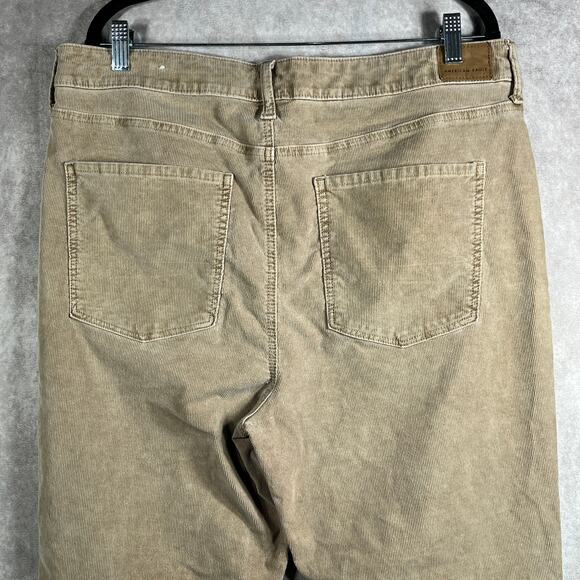 American Eagle Corduroy Pants Women 18 Beige Bootcut Button Fit High Rise Hippie - Picture 1 of 13